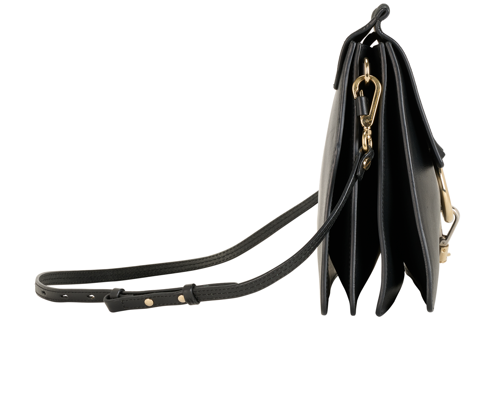 Large Faye, &pound;350, Handbags, Black, Leather/Suede, Side view